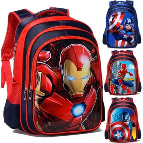 3D Cartoon Iron Man Captain America Boy Girl Children Kindergarten School bag Teenager Schoolbags Student Backpacks