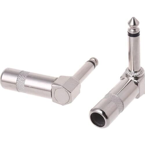 4 Pcs Right Angle 1/4" TS Mono Phone Plug Guitar Connector 6.35mm Jack