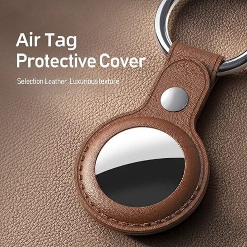 4-Pack Protective Holder for AirTag Case For Air Tag Case Leather with Keychain For Air Tag Accessories Portable Case