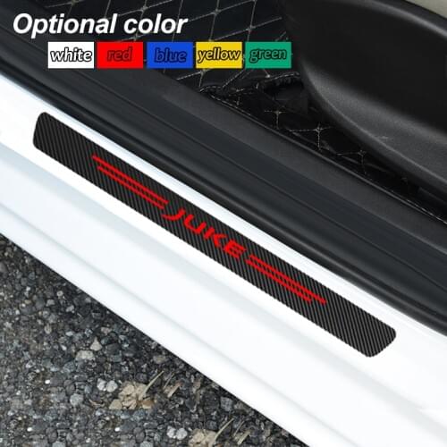 4pcs Car Styling Waterproof Carbon fiber Scuff Door Sill Sticker Protective For Nissan JUKE accessories