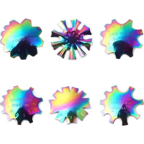 New 6pcs Molding Nail Templates Nail Plate DIY Stainless Steel French Manicure Fingernail Making Template 6 Patterns Manicure