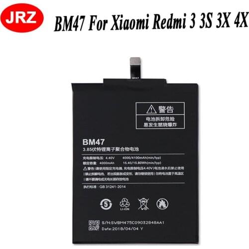 For Xiaomi Redmi 3 3S 3X 4X Battery BM47 4000mAh Compatible 5.0inch Hongmi 3 3S 3X 4X Prime Pro Bateria Accumulator
