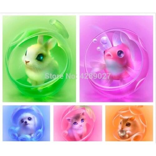 DIY Diamond Embroidery Cute Animals,Rabbit,Fish,Cat,5D Diamond Painting Cross Stitch Mosaic Pattern Full Square Round Rhinestone