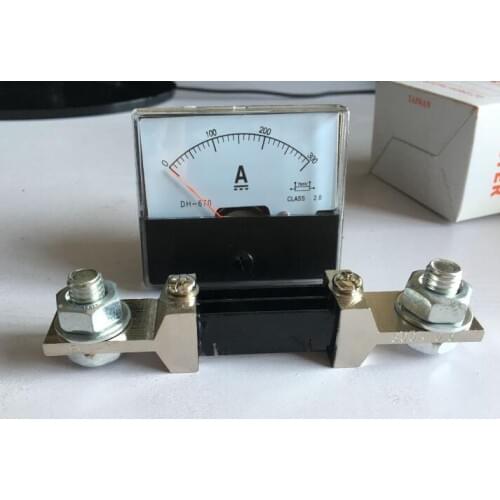 DH-670 DC 0-300A Analog Amp Panel ammeter pointer type current meter panel+shunt