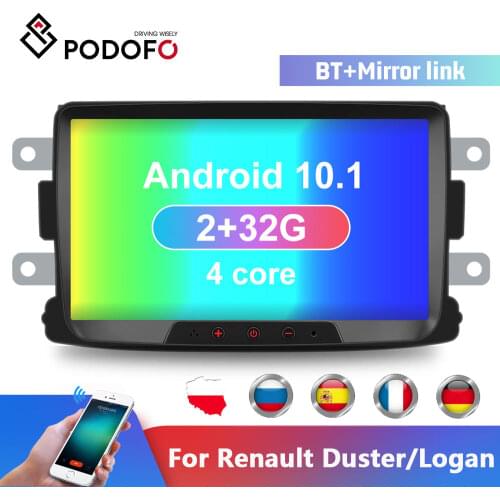 Podofo 8'' Android 8.1 MP5 Multimedia Player GPS navigation Car Radios For Renault Sandero 2Din Autoradio Mirror Link Car Stereo