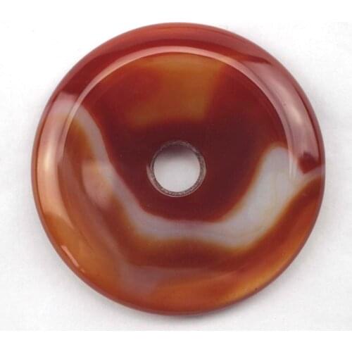 50mm donut shape natural Sardonyx agates pendant natural stone beads for jewelry making wholesale