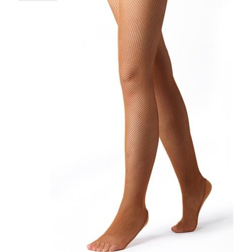 Latin Dance Net Stockings Professional Ballroom Tights Female Hard Net Performance Dancing Socks Accessories 2 Colors DL2632