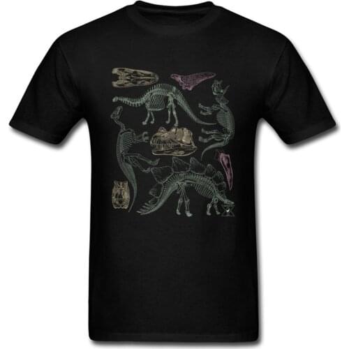 T-shirt Men Archeologists Tshirt Dinosaur T Shirt Skeleton Fossil Collection Tops Tees Graphic Clothes Funky Students Streetwear