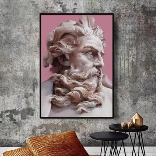 Greek Plaster Statue Sculpture Art Canvas Print Oil Painting Figure Portrait Living Room Wall Picture Home Decoration Poster