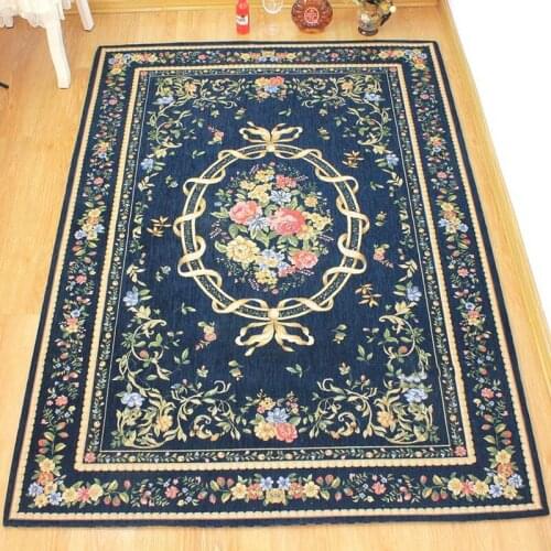 European Pastoral Style Rugs And Carpets For Home Living Room Flower Large Bedroom Area Study Coffee Rug Table Door Mat Floor
