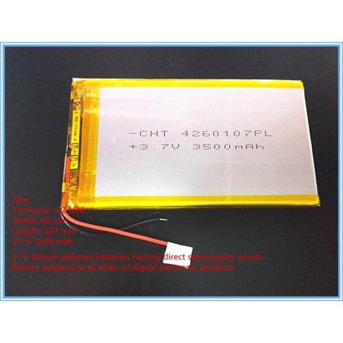 Free shipping 3.7 V lithium polymer batteries, 4060105, 4260107, 3500 mah applicable tablet rechargeable batteries