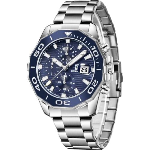 BEN NEVIS Quartz Watch Man Date Luminous Hands Waterproof Military Wristwatch Black Blue Male Clock Box Tool Dropship BN6031G