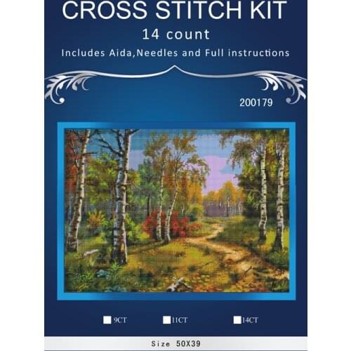 Scenery in forest,1 4thCT Counted Cross Stitch Kits 1 4thCT Embroidery Set Kids Room Decoration Gift Free Shipping