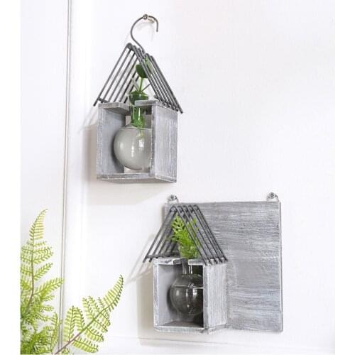 Wall Hanging Glass Vases Creative House Home Decor Flower Pots Planters Party Wedding Decor Flower Vase Retro Gift