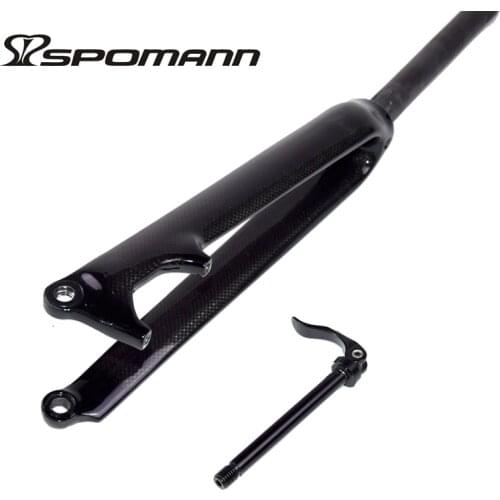 Newest 700C Fixed Gear Track Road bike 3K full carbon fibre bicycle fork disc brake thru axle front fork straight tube Free ship