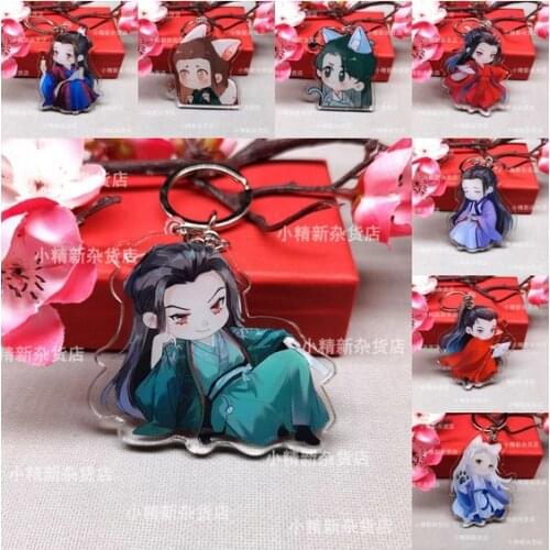 New Hot Anime WORD OF HONOR Shan He Ling Cartoon Keychain Shen Qingqiu Luo Binghe Cute Acrylic Bag Pendant Keyring Toy Cosplay