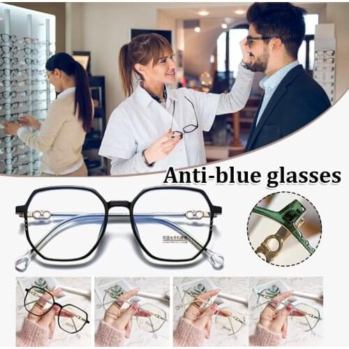 Blue Light Blocking Glasses Anti Eye Strain Fashion Metal Frame Glasses For Reading Play Computer XIN-Shipping