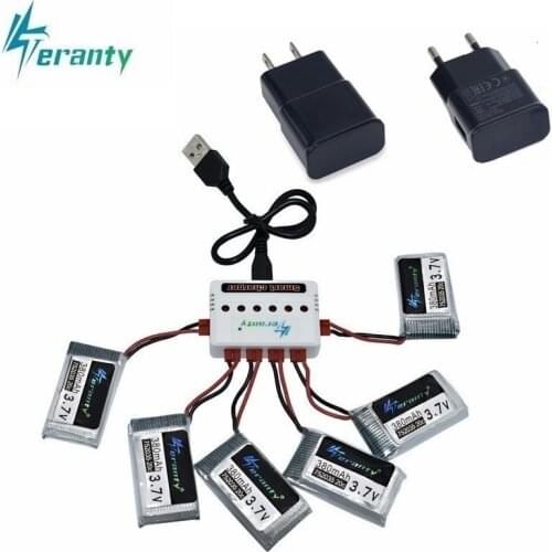 Original Lipo Battery and 6 in 1 Charger For SYMA X5A-1 X15 X15C X15W RC Helicopter Spare Parts 3.7V 380mah Drone battery 702035