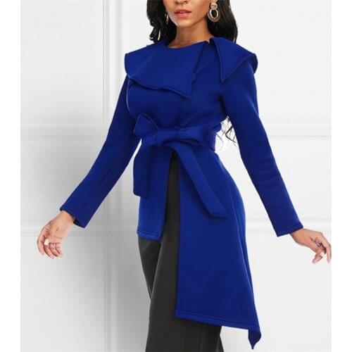 Autumn African Women Blouse Tops 2019 Winter Irregular Shirt O Neck Office Ladies Work Wear Elegant Black Asymmetrical Tops 2021