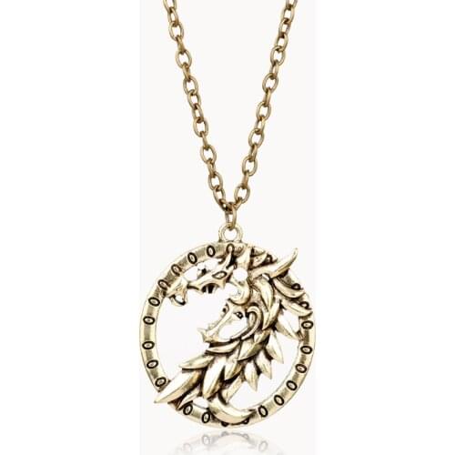 Dongsheng Game The Elder Scrolls Oblivion Skyrim Dragon Charm Men Pendants Necklaces -30