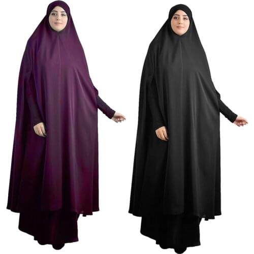 Ramadan Muslim Women Hooded Long Khimar Hijab Dress Prayer Garment Jilbab Abaya Full Cover Eid Gown Abayas Islamic Clothes Niqab