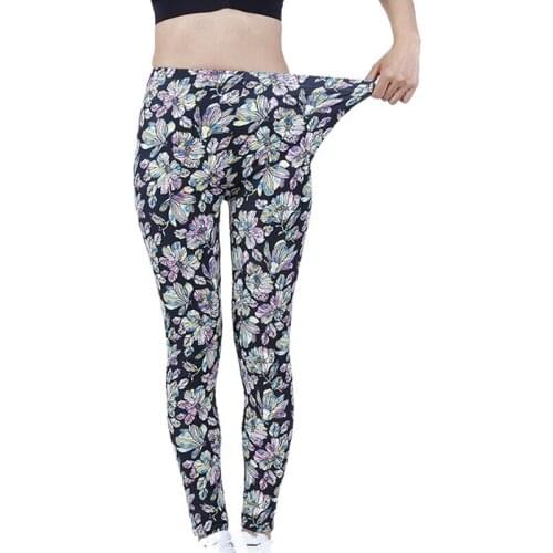 YSDNCHI Sexy Printed Skinny Long Leggings Ladies Sports Push Up Pink Polyester Breathable Elastic Fitness Leggins Pants