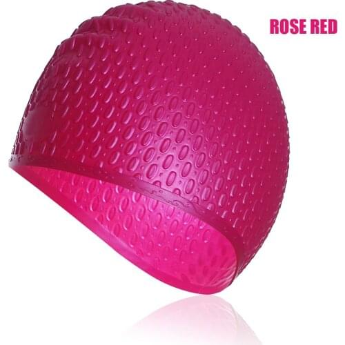 Deepgear waterproof silicone swim cap Adult Men Women colorful solid swim caps ear cap long hair swim cap Top watersport gears