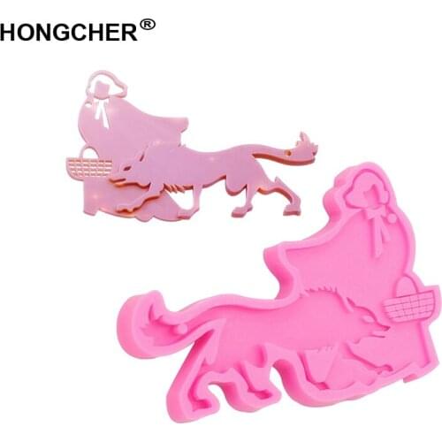 Shiny wolf European and American fashion pendant silicone molds epoxy silicone resin mould jewelry making cake baking decoration