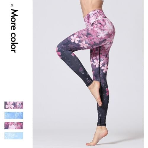 Sport Yoga Pants Floral Print Gym Leggings Sport Women Fitness Yoga Leggings Sport Femme High Waist Workout Sport Tights Women