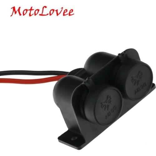 MotoLovee Universal Car Styling 12V Car Charger Dual Socket Cigarette Lighter Plug For Motorcycle Auto Boat Car-Charger