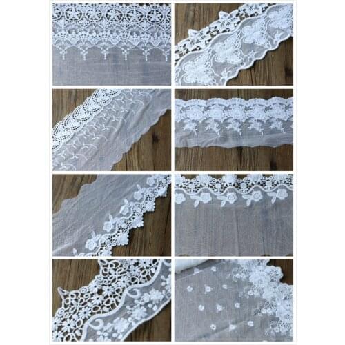 High-quality lace White gauze S65 court rose DIY manual material/clothing textiles lace embroidery /8- 18 cm