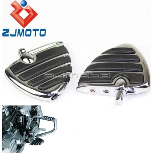 1 Pair Motorcycle Chrome Billet Aluminum Wing Footrests Foot Pegs For Harley Honda Yamaha Suzuki Foot Rests Male Mount Footpegs