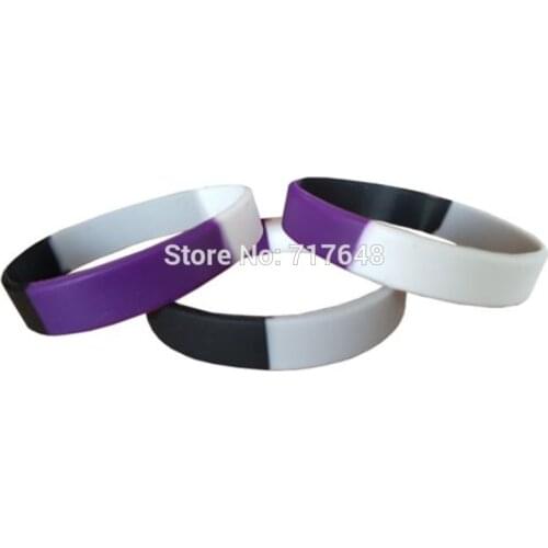 100pcs Blank Asexual Pride wristband silicone bracelets free shipping by epacket A