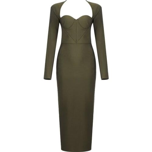 2020 New Arrivals Fashion Women Dress Strapless Long Sleeve Zippers Bodycon Party Dresses