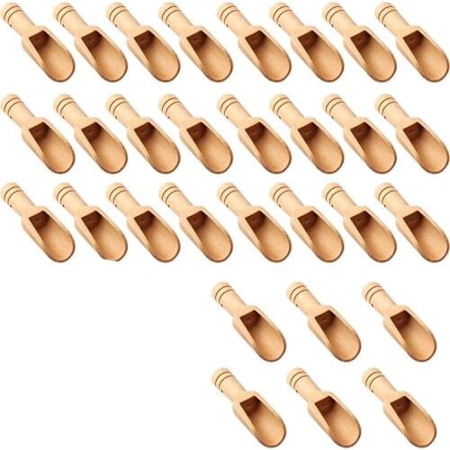 30 Pcs Mini Wooden Spoon, Mini Bath Salt Spoon, Wooden Candy Spoon, Washing Powder Spoon Spoon Set Baby Spoon Retail