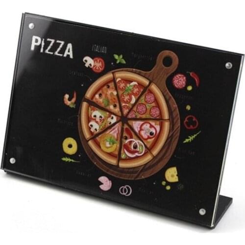 A4 Label Tag Sign Poster Frame L Stand Price Card Menu Display Rack Card Holder Display Desk Rack Tabletop Acrylic Frames