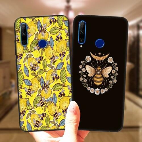Lemon Bee Garden Honey Moon Phone Case For Huawei Honor 10i 20i 30i 9X 8X 10X 30 Mate 10 20 Lite Pro Black Capa Silicone Cover