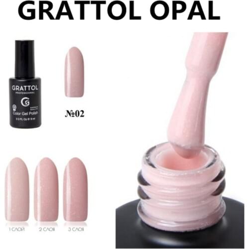 GRATTOL professional Gel Polish UV LED Opal 02 Gel Varnish Semi Permanent Vernis 9ml Soak Off Nail Art UV Gel ART Nail Polish