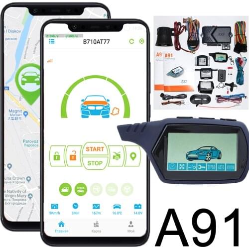 GSM GPS Tracker Mobile Phone Two Way Car Alarm System starline A91 with LCD Remote Engine Start Starline A 91 Car Alarm for Car