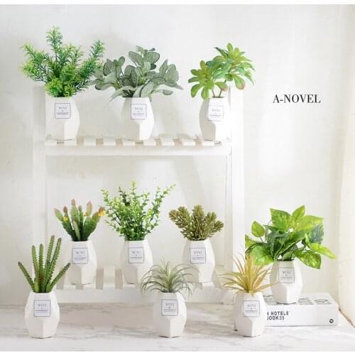 Artificial Fake Grass Plant Decoration Bonsai Greenery Decoration Ins Fake Flower Bonsai Living Room Succulent Home