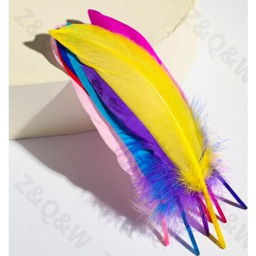 Beautiful 10-15CM natural goose feather mixed color 20-200PCS DIY jewelry earrings accessories performance costume decoration
