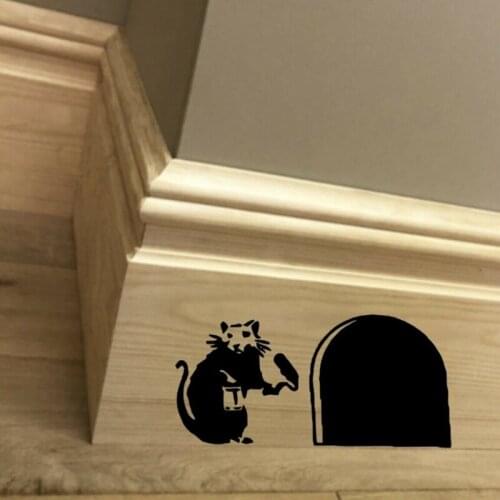 Rat Hole Wall Art Sticker Vinyl Decal Mouse Home Skirting Board Removable Various Colours