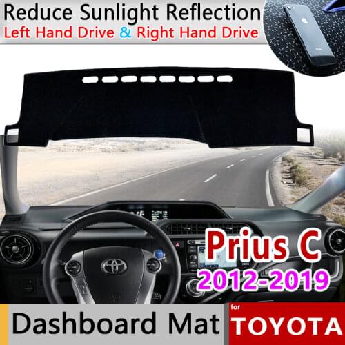 Car Dashboard Cover Dash Board Mat Carpet Pad for Toyota Prius C Aqua NHP10 2012-2019 Protection Sun Shade Cape Rug Accessories