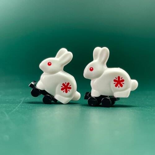 MOC Bricks Animal Cute Rabbit warren grass spring Educational Building Blocks Action figure DIY Toys kids Dolls gifts