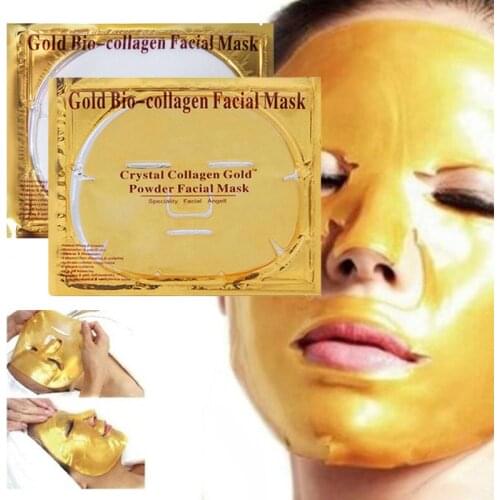 Crystal Gold Collagen Facial Mask Moisturizing Hydrating Smooth Oil Control Mask Anti-Aging Natural Essence SkinCare TSLM2