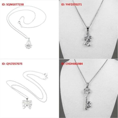 Fashion Jewelry Necklace Pendent White Rhinestones Water Drop Rhinestone Leaf Clover Butterfly Heart Key