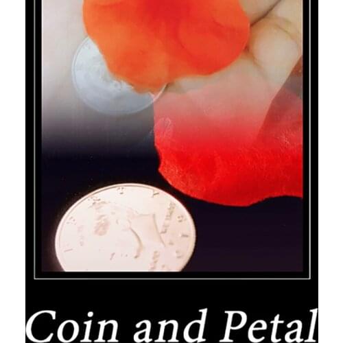 Coin and Petal Magic Tricks Flower Petal to Coin Appear Romantic Magician Close Up Magic Illusions Props Gimmick Funny Toys