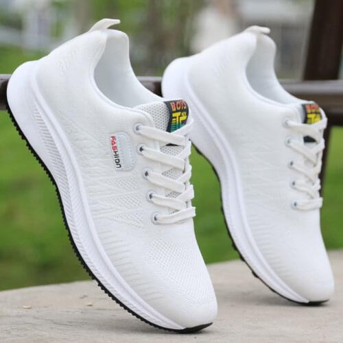 Mens shoes new lace-up mesh white shoes sports shoes mens fashion casual flat shoes driving outdoor work shoes 2021 Summmer