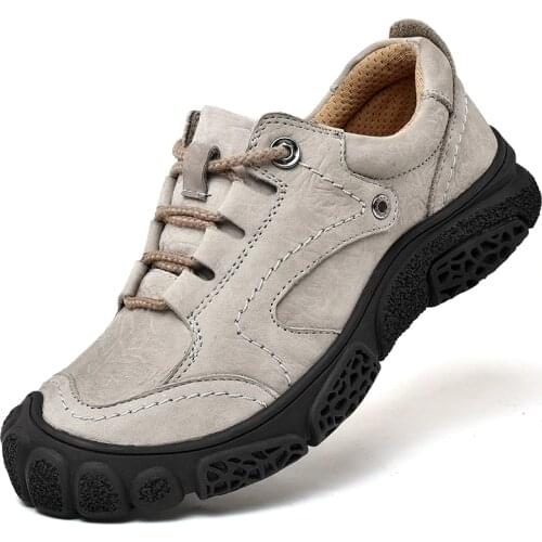 Autumn Winter Top Layer Cowhide Outdoor Baotou Shoes Man Work Shoes Size 38-45 Sneaker Genuine Leather Moccasins Men Oxfords