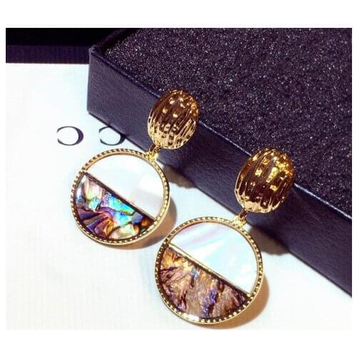 New Find Fashion Exaggeration Temperament Round Earrings for Women Engagement Birthday Accessoires Gift for Female Wholesale